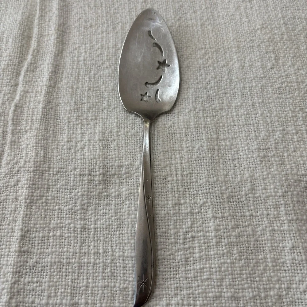 Oneida Twin Star‎ Stainless Pie Server Community Atomic Starburst Flatware Retro